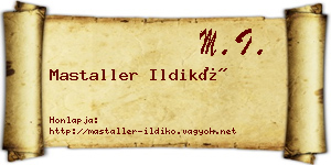 Mastaller Ildikó névjegykártya